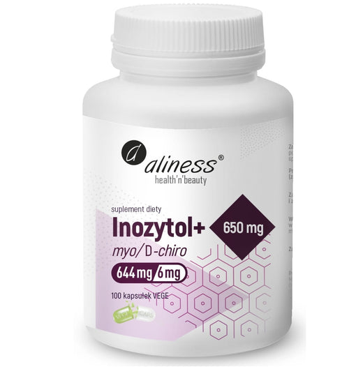 Aliness, Inozytol myo/D-chiro, 650mg + B6 x 100 Vege caps