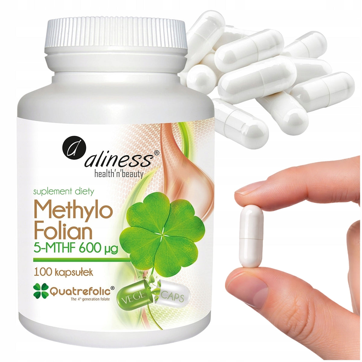 ALINESS METHYLO FOLIAN 5-MTHF 600MCG 100 KAPSUŁEK ZMĘCZENIE CIĄŻA ZDROWIE