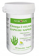 Norsan Omega-3 Vegan z olejem z alg morskich 1700 mg EPA, DHA, 80 kapsułek