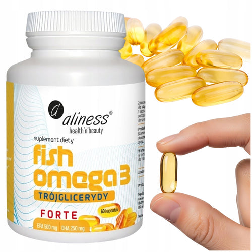 Aliness, Fish Omega 3 FORTE Trójglicerydy 500/250mg x 60 kapsułek