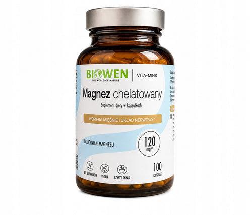 Magnez Chelatowany - Diglicynian - 100 kapsułek