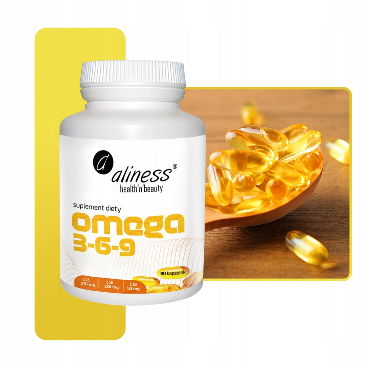 ALINESS OMEGA 3-6-9 KWASY DHA EPA MÓZG PAMIĘĆ ODPORNOŚĆ SERCE WZROK 90 KAPS