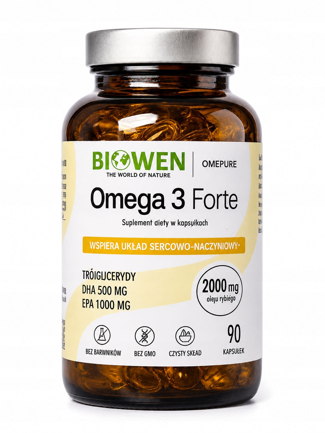 Omega 3 Forte Biowen 90 kapsułek DHA EPA olej rybi z sardeli 1500 mg