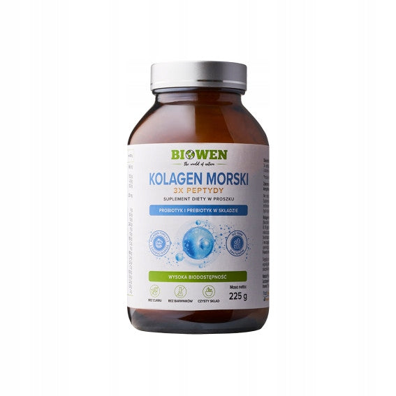 Biowen KOLAGEN rybi Z DORSZA 3X PEPTYDY AMINOKWASY Probiotyk CZYSTY SKŁAD