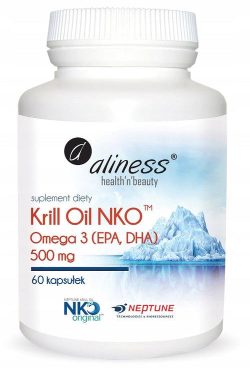 Aliness, Krill Oil NKO® Omega 3 500 mg z Astaksantyną x 60 caps