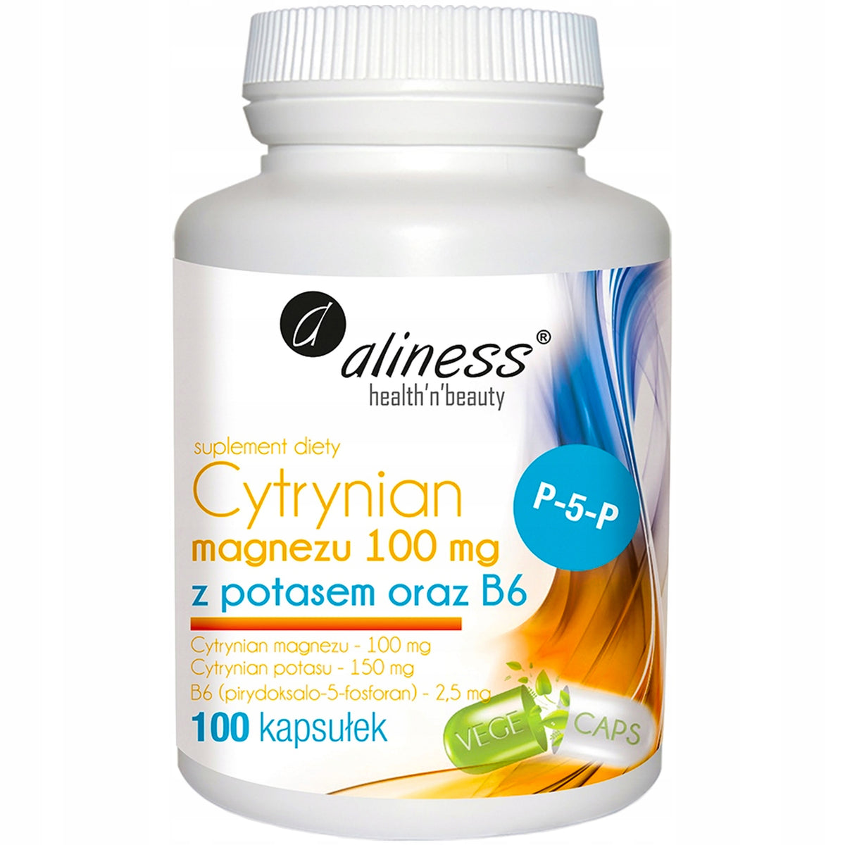 ALINESS CYTRYNIAN MAGNEZU POTAS + B6 MAGNEZ 100 MG SERCE CIŚNIENIE SKURCZE