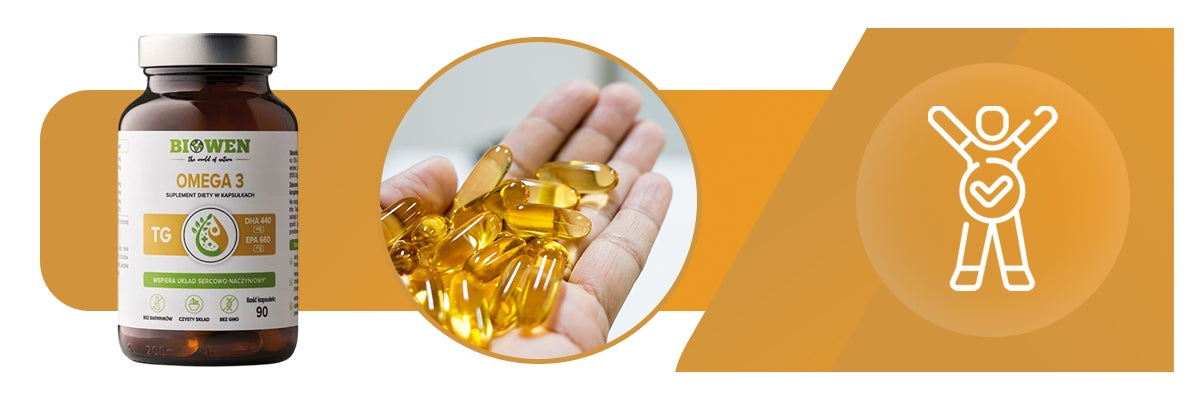 OMEGA 3 BIOWEN 90 KAPS 1100 MG EPA DHA TG SERCE MÓZG WZROK 55% FORMA TG
