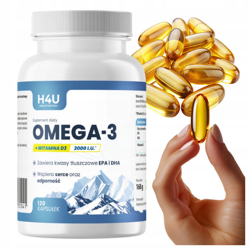 OMEGA-3 + WITAMINA D3 120 KAPS. H4U / Kapsułka / Fiolka