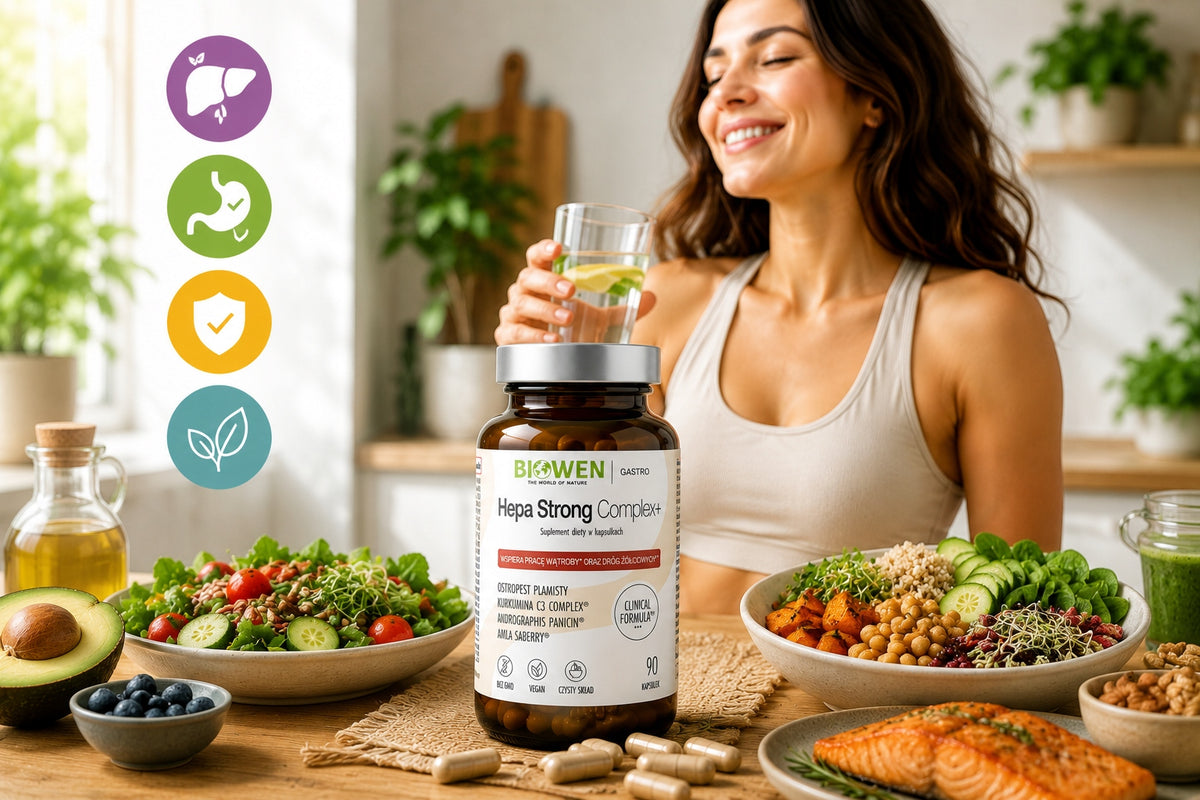 Biowen Hepa Strong Complex+ 90 kaps. Wątroba Ostropest Kurkuma NAC Detoks