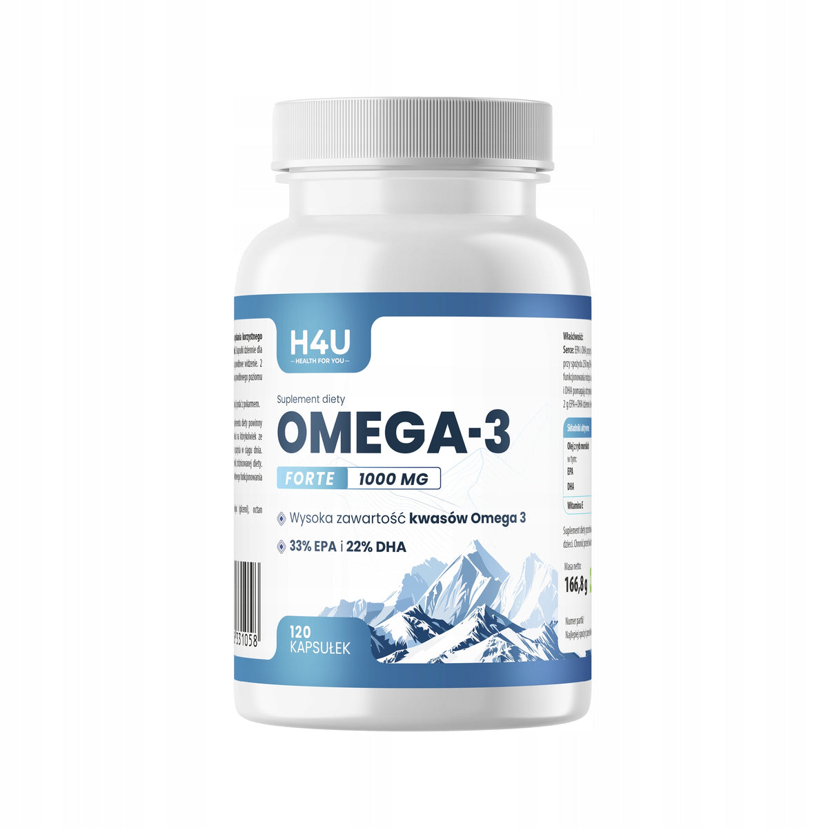 OMEGA 3 FORTE 120 KAPSUŁEK OLEJ RYBI EPA DHA 1000 MG DLA SERCA I MÓZGU