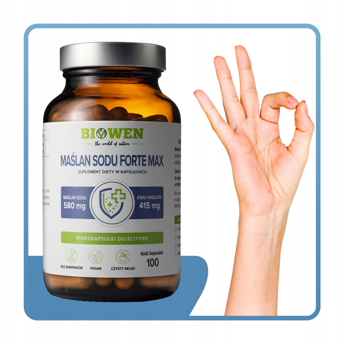 MAŚLAN SODU FORTE MAX BIOWEN 580 MG MIKROKAPSUŁKI DOJELITOWE 100 KAP JELITA