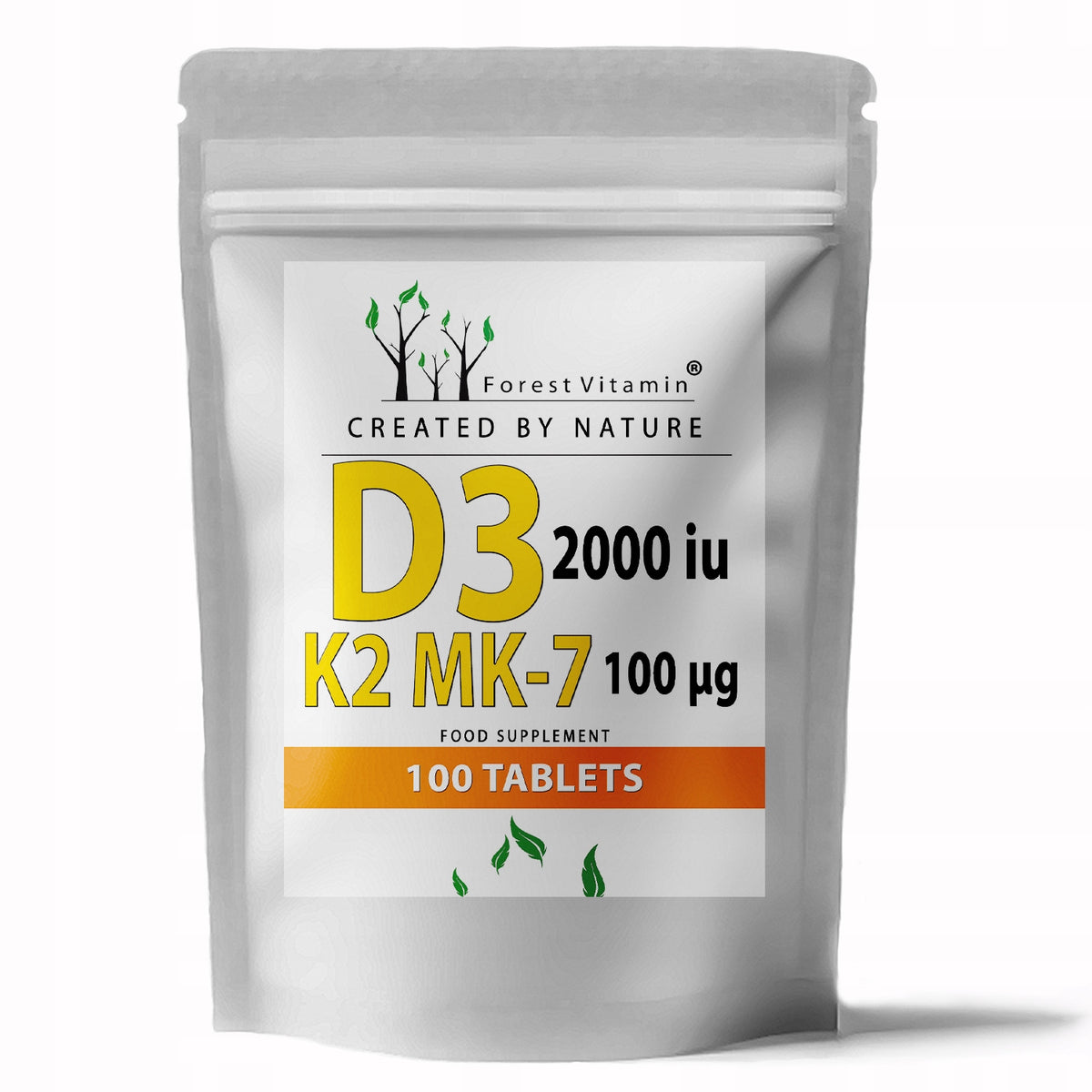 WITAMINA D3 ODPORNOŚĆ FOREST Vitamin D3 5000IU K2MK7 100mcg 100 tab
