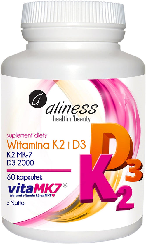 Witamina K2 MK-7 100 µg z Natto + D3 x 60 kaps.
