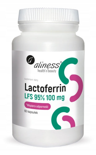ALINESS LACTOFERRIN LAKTOFERYNA LFS 95% 100MG 60 KAP ODPORNOŚĆ ANEMIA SKÓRA