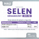 Selen Organiczny 200 µg H4U 180 tabletek Tarczyca Skóra Paznokcie Włosy
