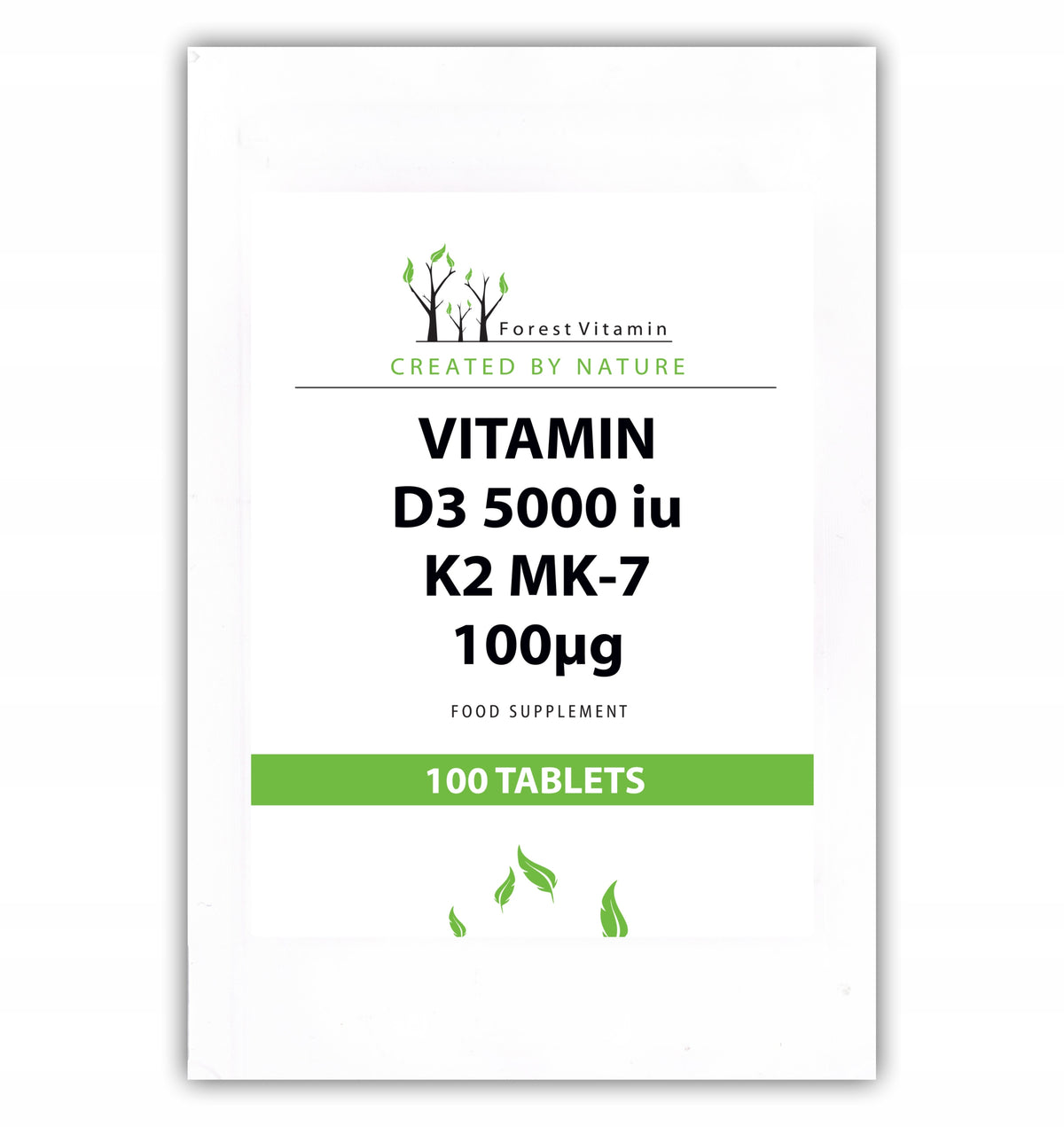 WITAMINA D3 ODPORNOŚĆ FOREST Vitamin D3 5000IU K2MK7 100mcg 100 tab