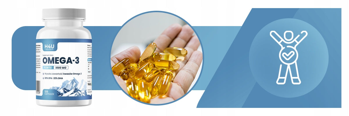 OMEGA 3 FORTE 120 KAPSUŁEK OLEJ RYBI EPA DHA 1000 MG DLA SERCA I MÓZGU