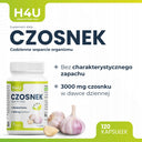 Czosnek Bezzapachowy H4U 3000 mg 120 kapsułek Odporność Serce DER 100:1
