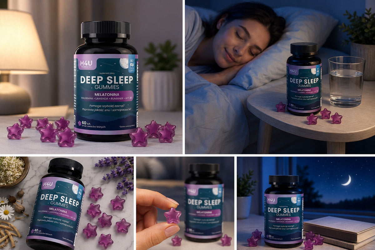 Żelki z melatoniną na sen H4U Deep Sleep Gummies melatonina 60 sztuk