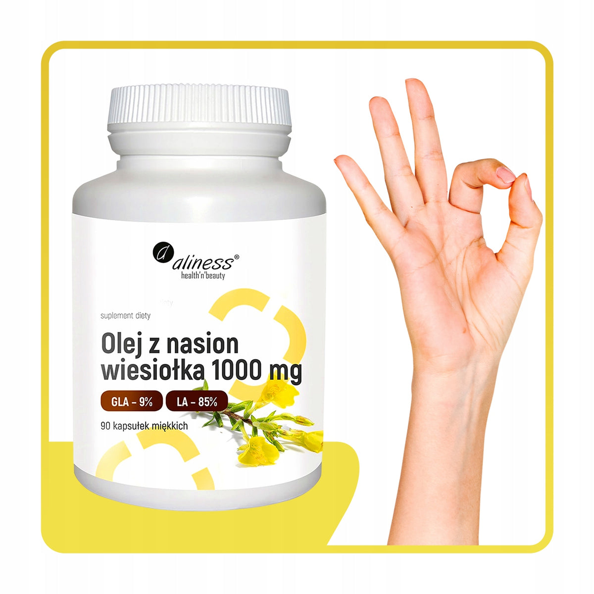 ALINESS OLEJ Z WIESIOŁKA 500 MG 90 KAPS. OMEGA-6 GLA LA