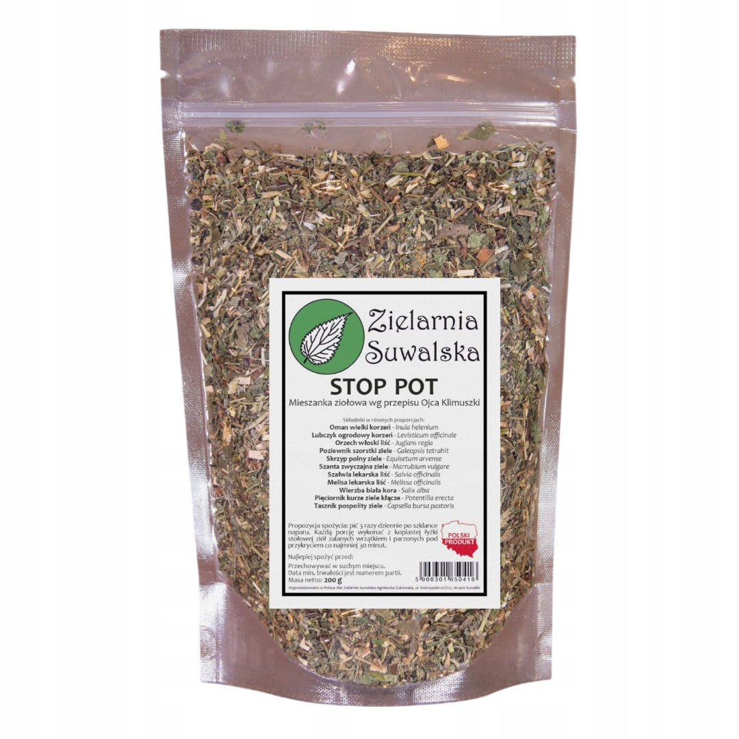 Stop Pot mieszanka ziołowa ziół Klimuszki Zielarnia Suwalska zioła 200 g