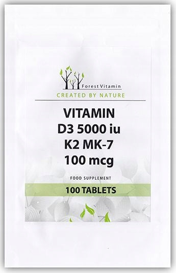 WITAMINA D3 ODPORNOŚĆ FOREST Vitamin D3 5000IU K2MK7 100mcg 100 tab
