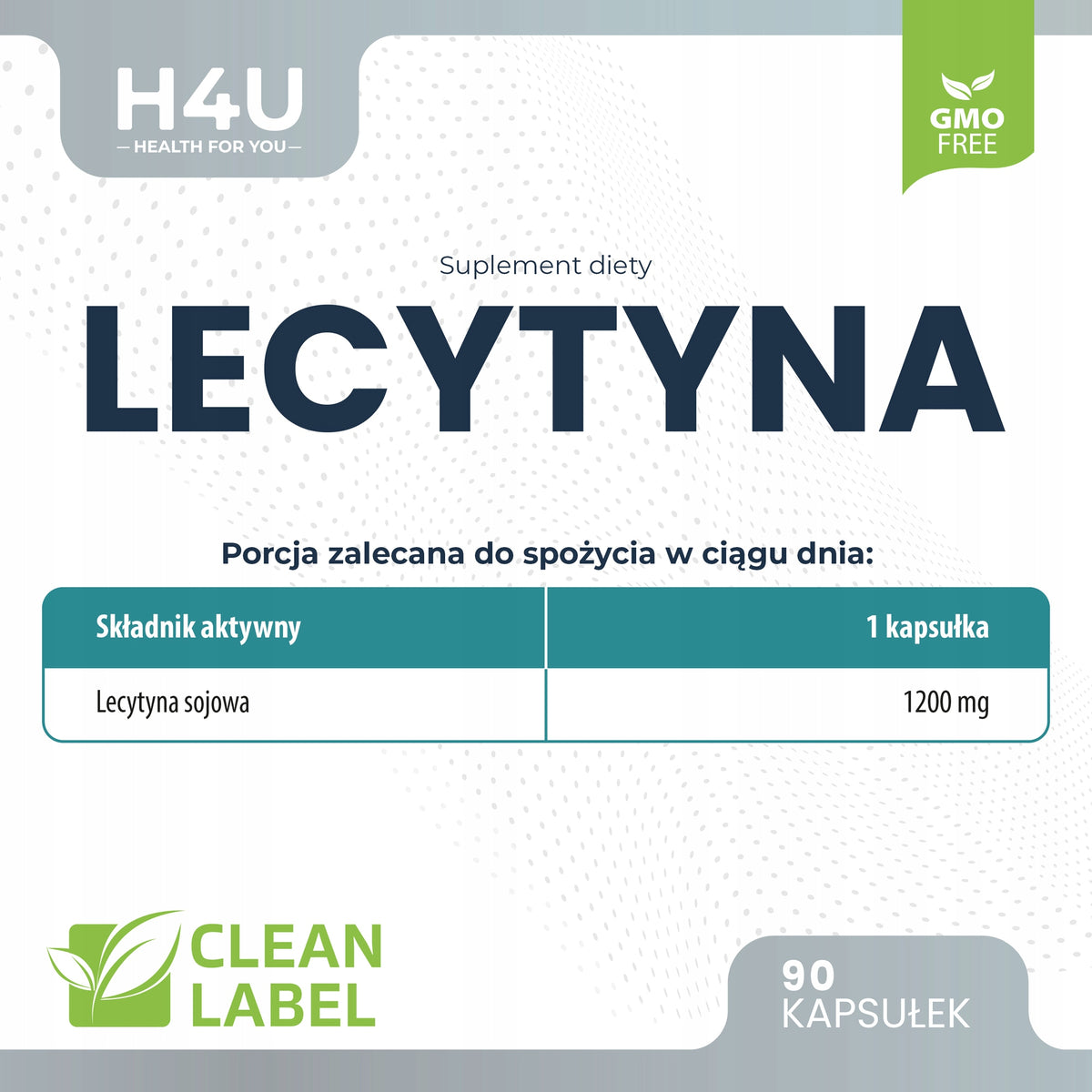 Lecytyna Sojowa H4U 1200 mg 90 kapsułek – Pamięć Koncentracja Fosfolipidy