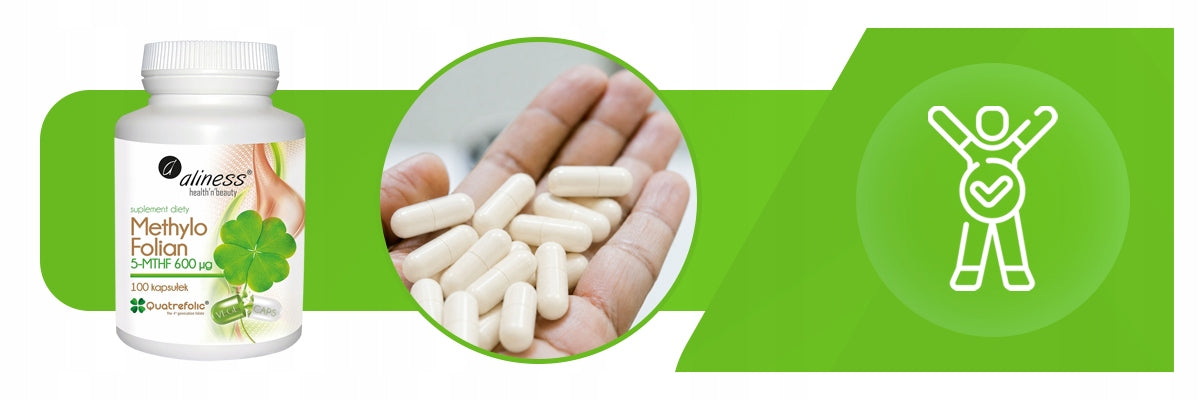 ALINESS METHYLO FOLIAN 5-MTHF 600MCG 100 KAPSUŁEK ZMĘCZENIE CIĄŻA ZDROWIE
