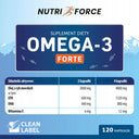 NURTI FORCE Omega-3 Forte 120 Wysoka zawartość EPA DHA, serce mózg wzrok