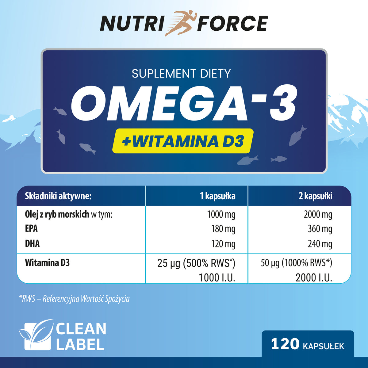 NUTRIFOCE - Omega 3 + Witamina D3