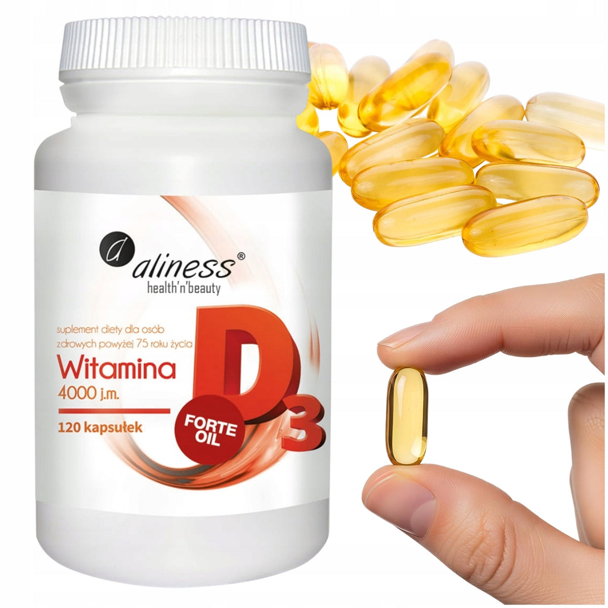 ALINESS WITAMINA D3 4000 NATURALNA 120 KAPSUŁEK ODPORNOŚĆ ANEMIA MIĘŚNIE
