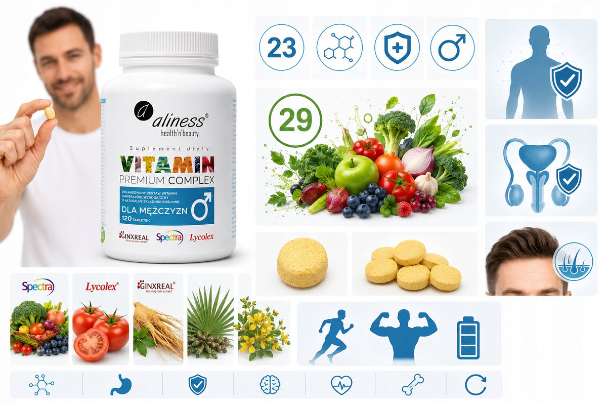 Aliness Premium Vitamin Complex witaminy dla mężczyzn 120 tabletek
