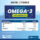 OMEGA 3 + D3 90 kaps. – EPA DHA + Witamina D 2000 IU, serce odporność kości