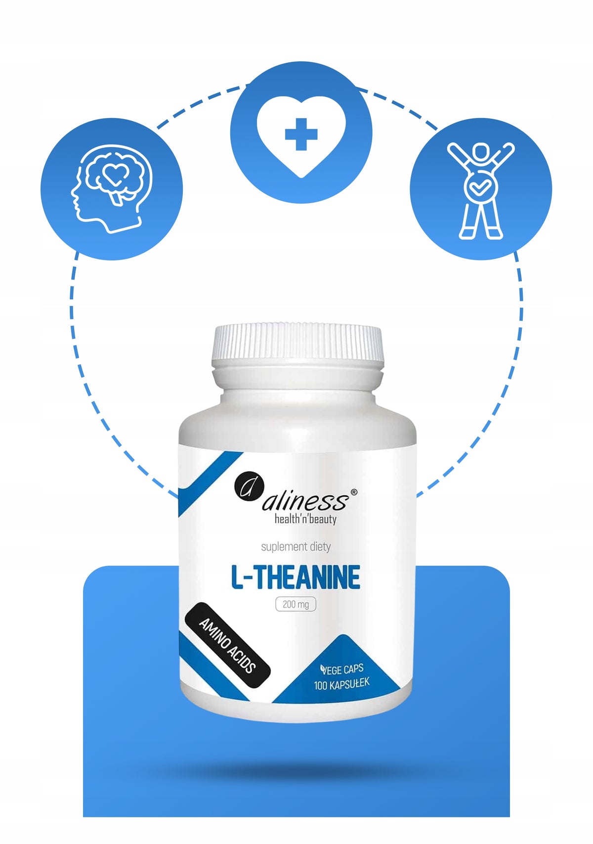 ALINESS L-THEANINE 200 MG 100 KAPS TEANINA SPOKÓJ STRES RELAKS ODPRĘŻENIE