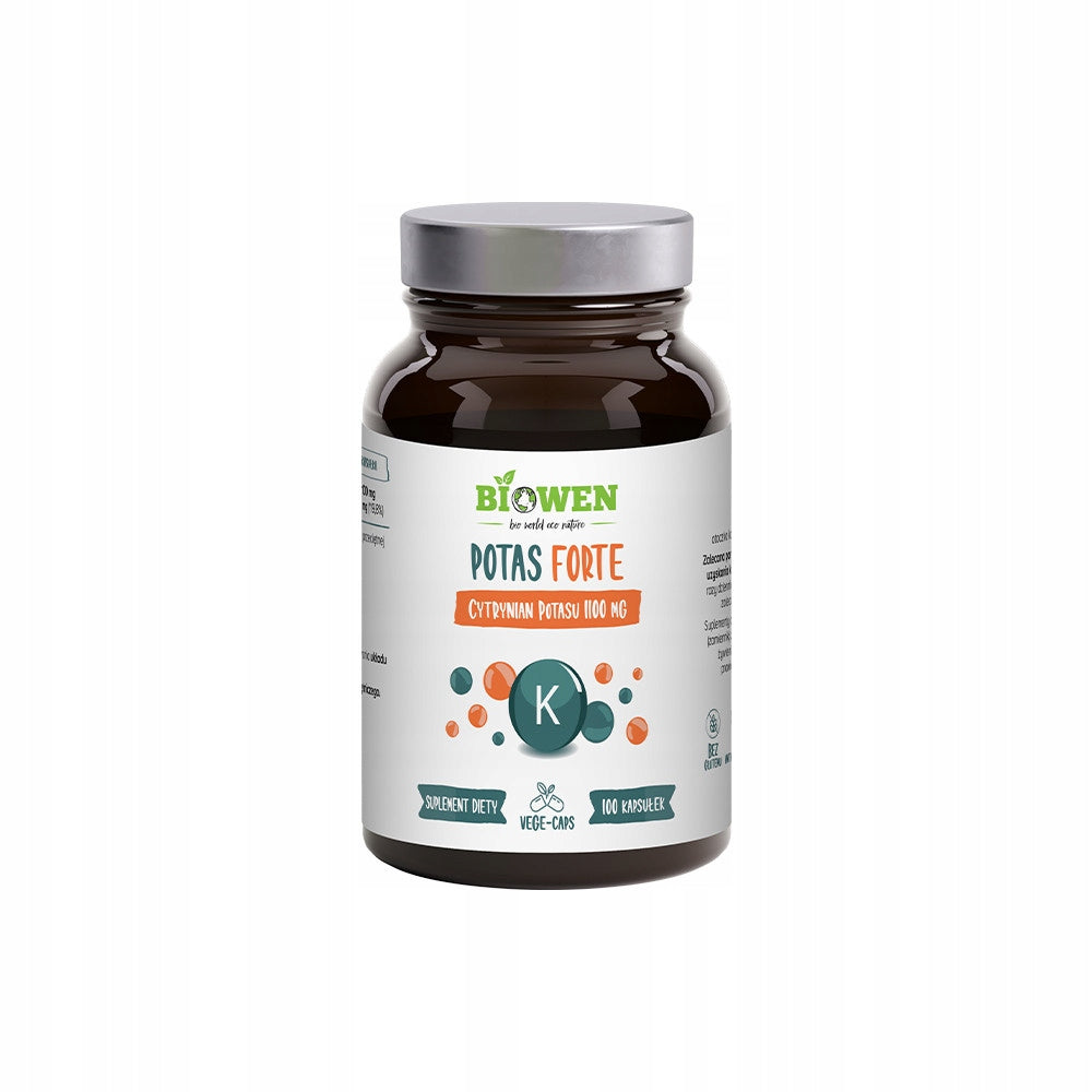 BIOWEN Potas Forte cytrynian potasu 1100 mg 100 łatwo przyswajalny wege