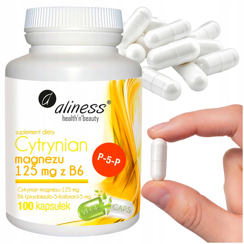 Aliness, Cytrynian Magnezu 125 mg z B6 (P-5-P) x 100 VEGE kaps.