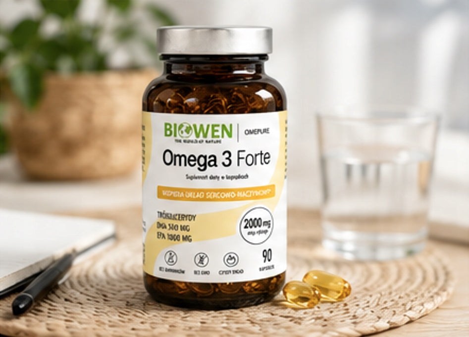 Omega 3 Forte Biowen 90 kapsułek DHA EPA olej rybi z sardeli 1500 mg