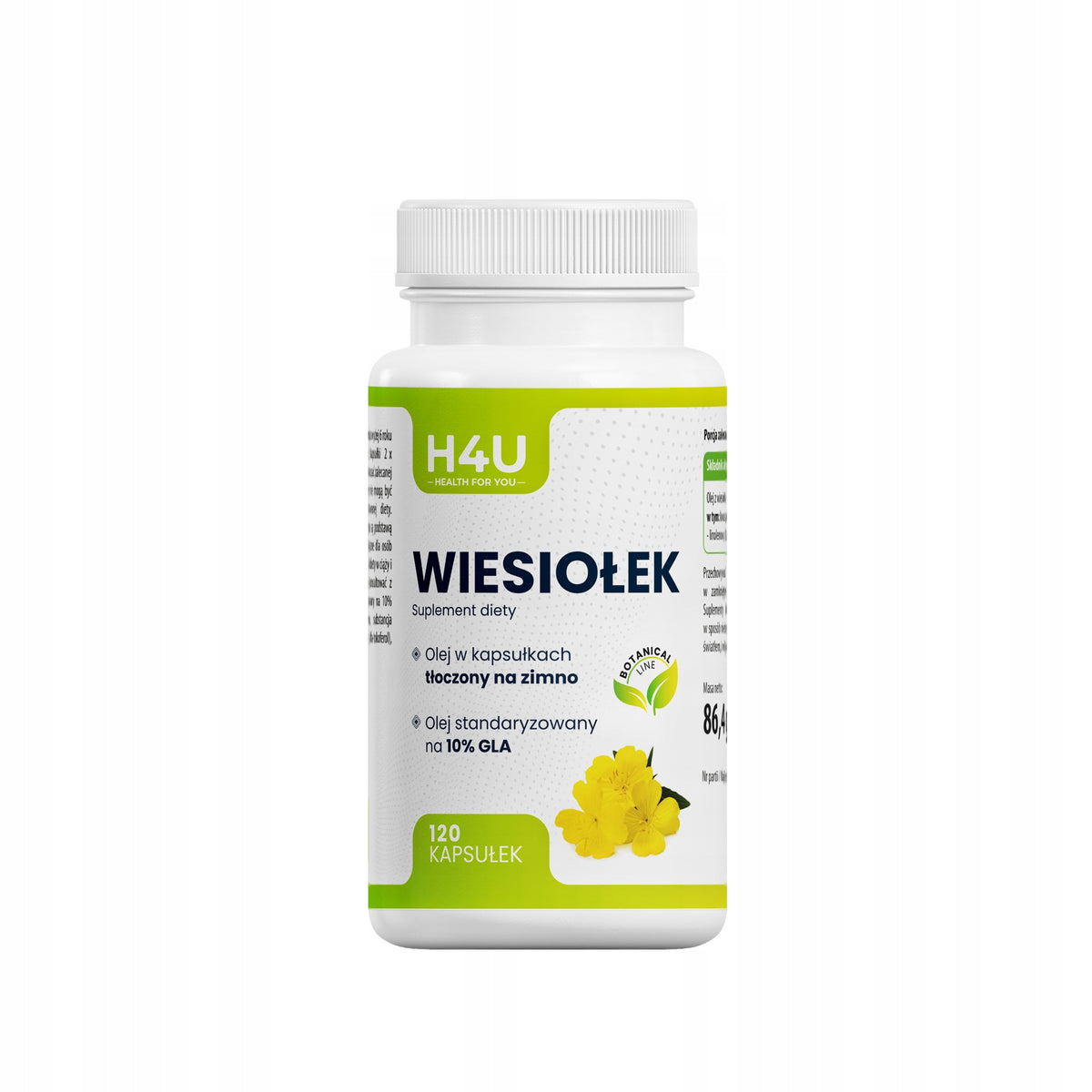 Olej z Wiesiołka 10% GLA 120 kapsułek Wiesiołek 2000 mg Skóra Hormony PMS