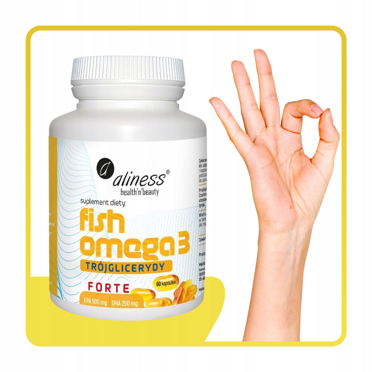 ALINESS FISH OMEGA 3 FORTE EPA DHA 500/250 mg SERCE MÓZG WZROK ODPORNOŚĆ