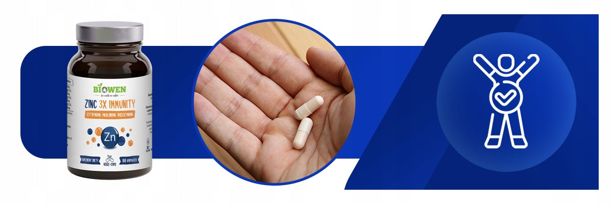 CYNK COMPLEX+ BIOWEN 100 KAPS. 15 MG 150% RWS ODPORNOŚĆ WŁOSY PAZNOKCIE