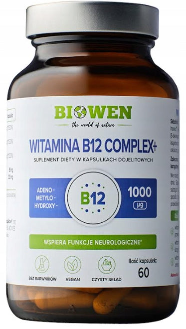 BIOWEN WITAMINA B12 COMPLEX+ ZMĘCZENIE UKŁAD NERWOWY ODPORNOŚĆ 60 kapsułek