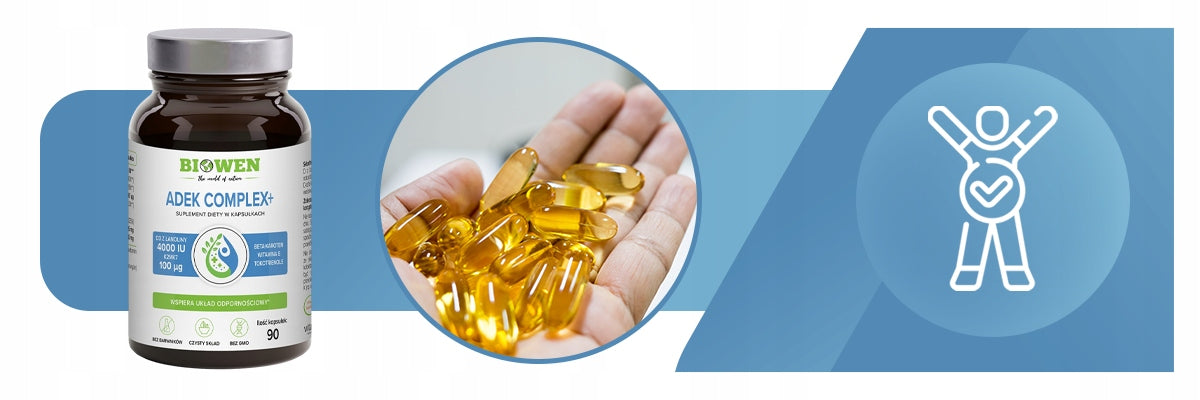 WITAMINY ADEK COMPLEX+ BIOWEN WITAMINA A D3 E K2 W OLEJU MCT 90 KAPSUŁEK